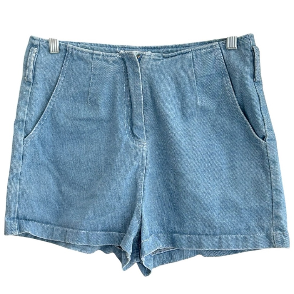 Sage The Label Women’s High Waisted  Blue Denim Shorts ‎ Sz S